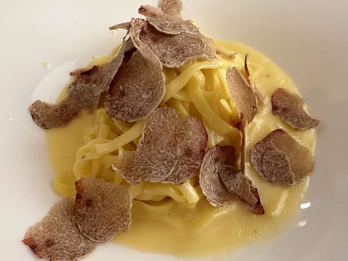 Pasta with truffles at Osteria Mood